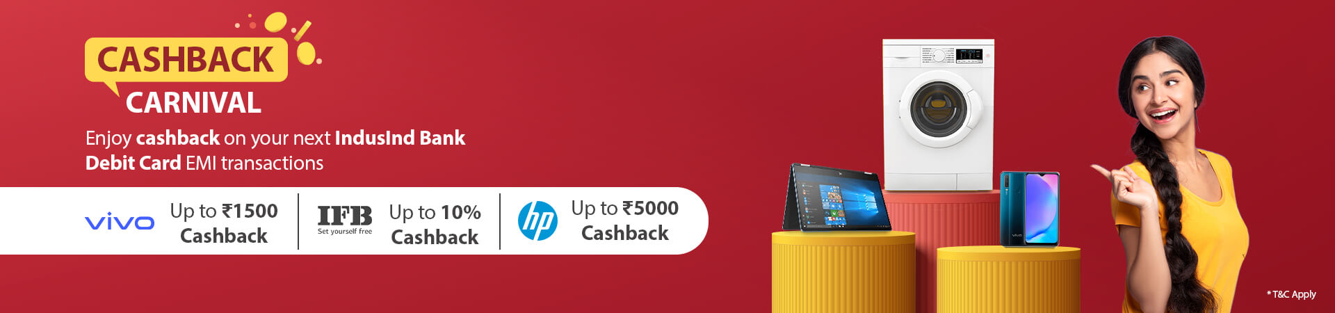  Cashback on IndusInd Debit Card EMI Transaction